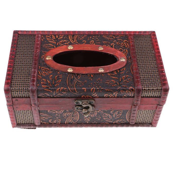 Vintage Wood Facial Tissue Box Toilet Paper Dispenser Holder For C