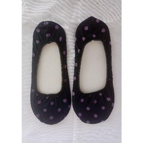 Womens Red Apple Socks For Flats - Black  Purple