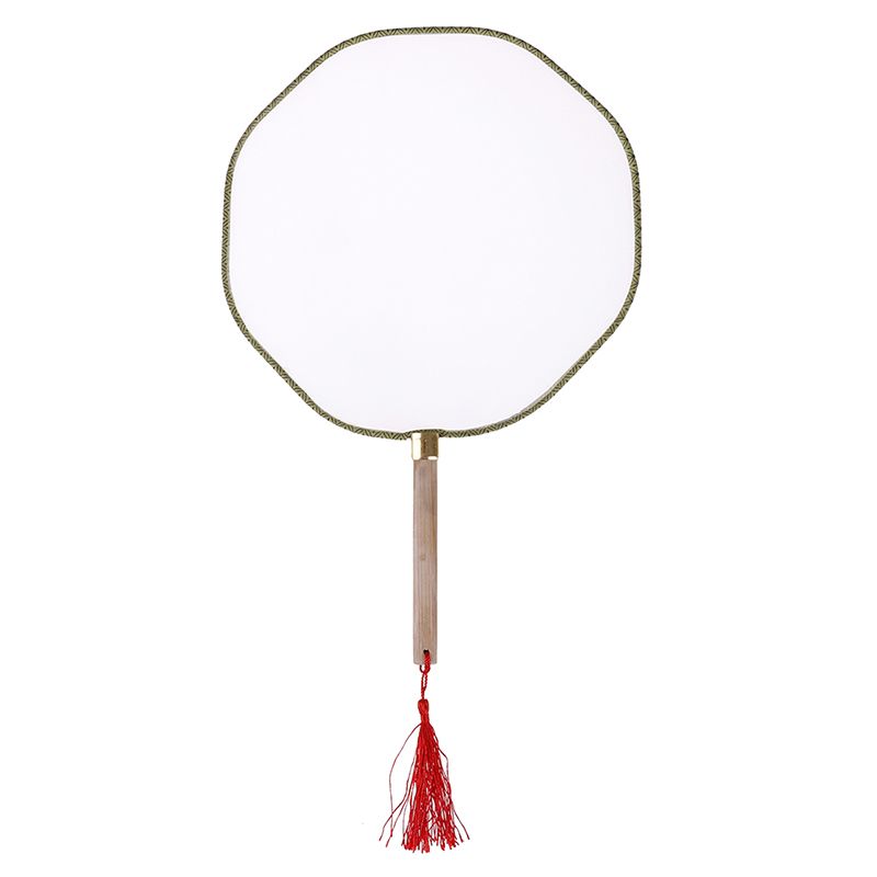 Fan Painting Round Handmade Puzzle Palace Blank Children's Children's Drawing Art Kindergarten Fan DIY Materials Fan Painting