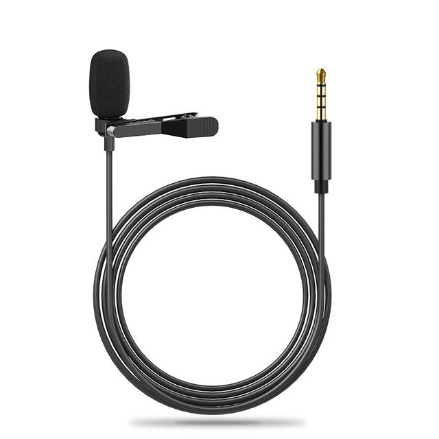 Lapel Microphone Lavalier Clip On Mic Condenser Microphone Interview Audio Recording Microphone