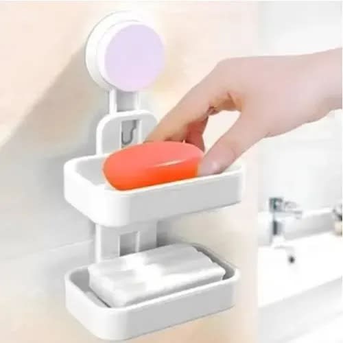 Double Soap Holder With 2 Layers Wall Mounted