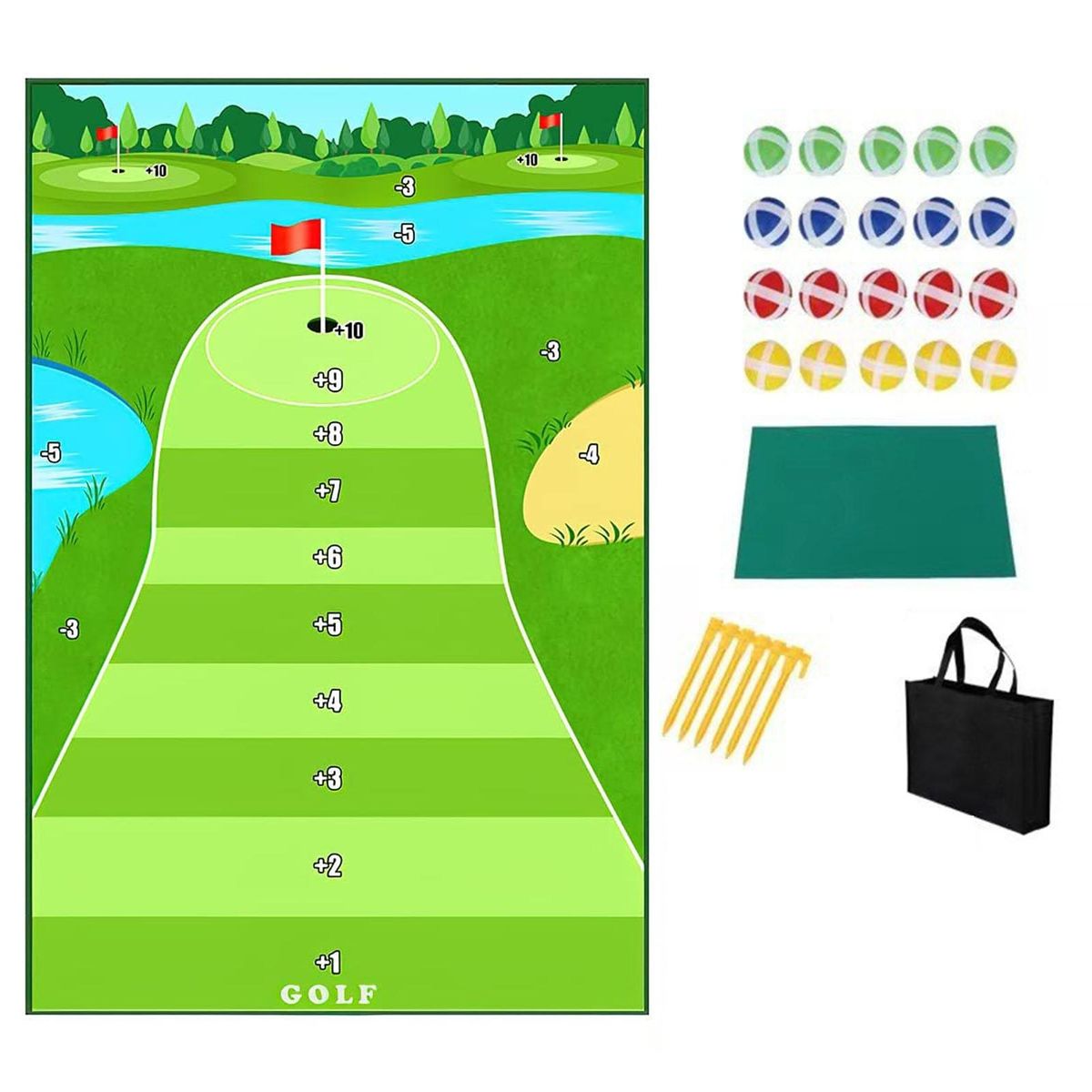 1 Set Golf Practice Mat Golf Chipping Game Hitting Mat Outdoor Play Equipment