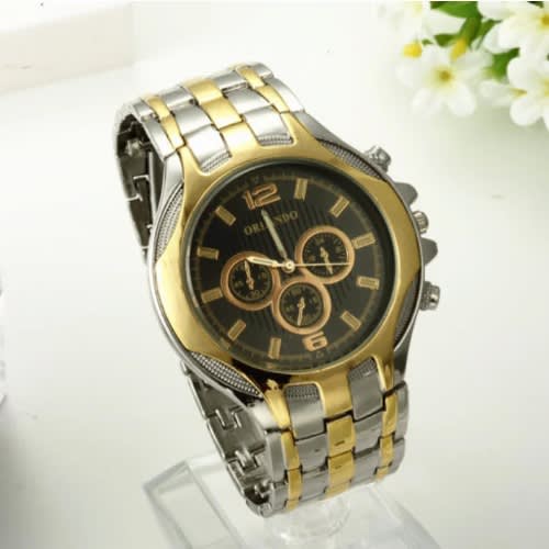 New Orlando Top Quality Men Watches Quartz Silver Gold Plated Men