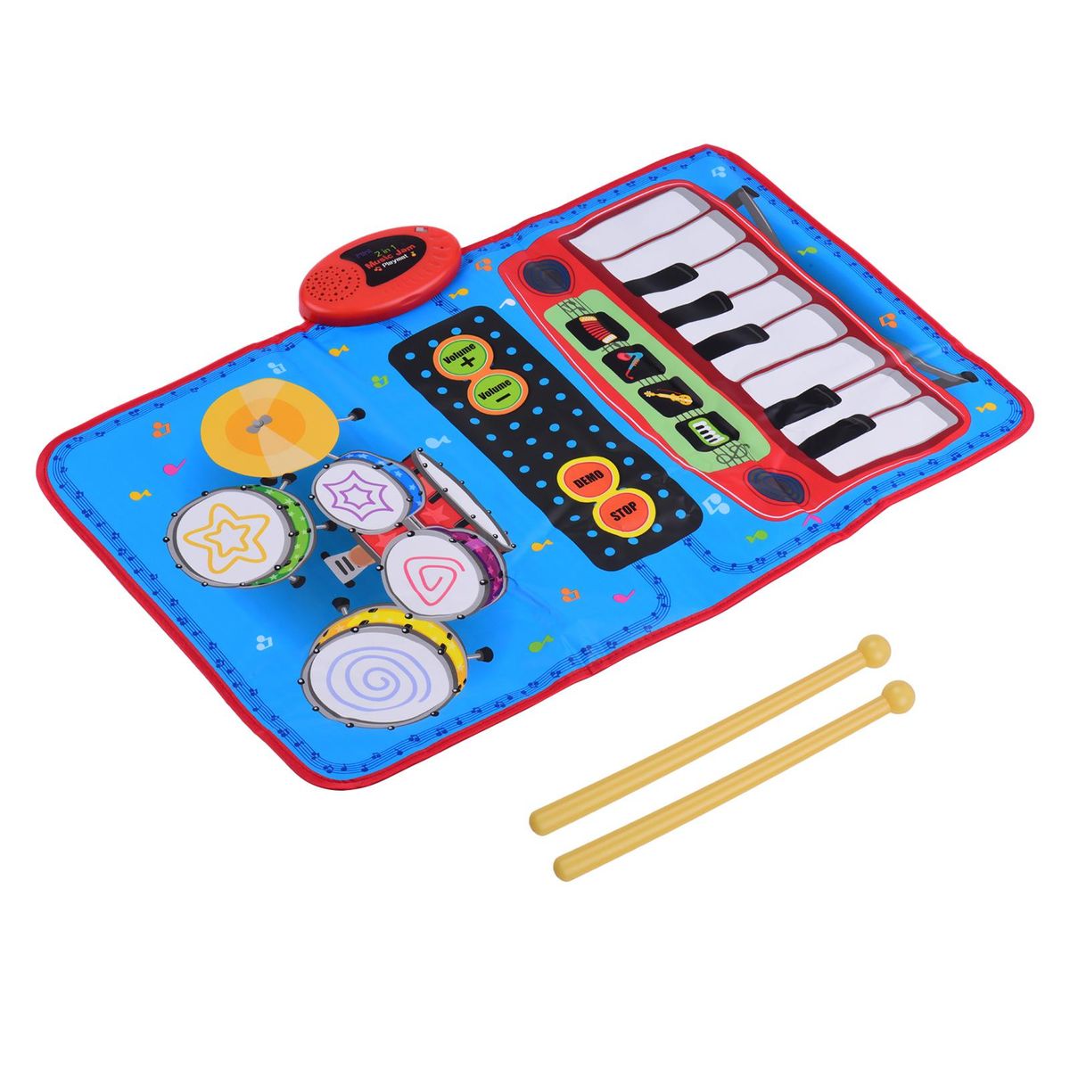 70 * 45cm Electronic Musical Mat Piano and Drum Kit 2-In-1 Music Play Mat Musical Educational Toys for Kids Children