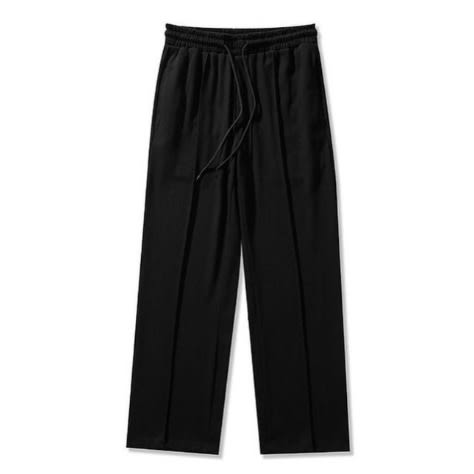 Unisex Plain Baggy Pants  - Black