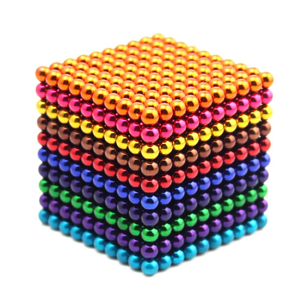 1000Pcs 5mm Magnetic Ball Set Magic Magnet Cube Building Toy for Stress Relief Mix 10-Color