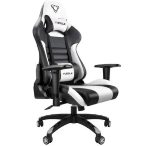 Ergonomic Gaming Chair With Footrest- Black/white