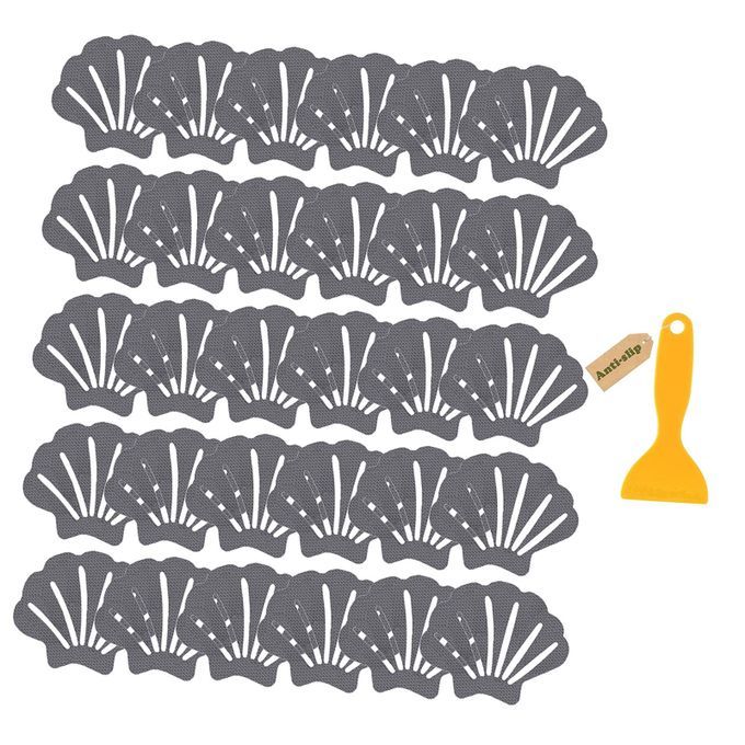 30 Pieces Non Slip Stickers With Scraper Anti Skid For Slippery Gray