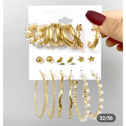 Set Of Gold Plated Earring For Women And Children