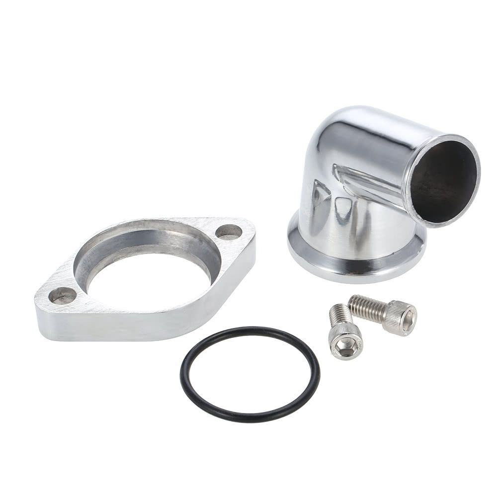 SBC BBC Polished Aluminum 15&deg; Swivel Water Neck Fits SB BB