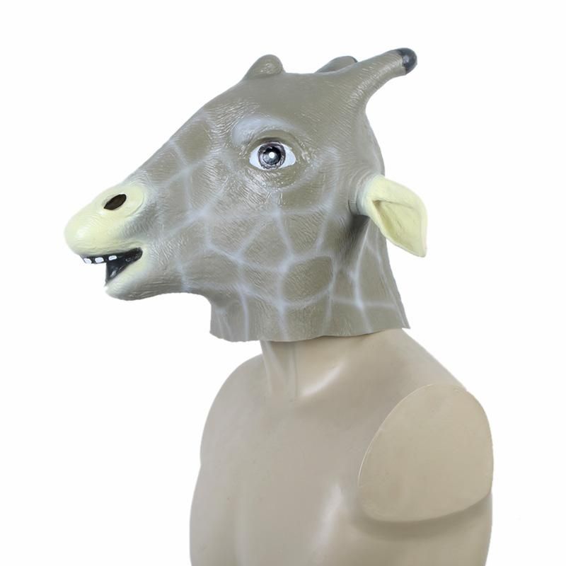 Unique Latex Animal Giraffe Head Mask Halloween Costume Party Christmas Theater Prop