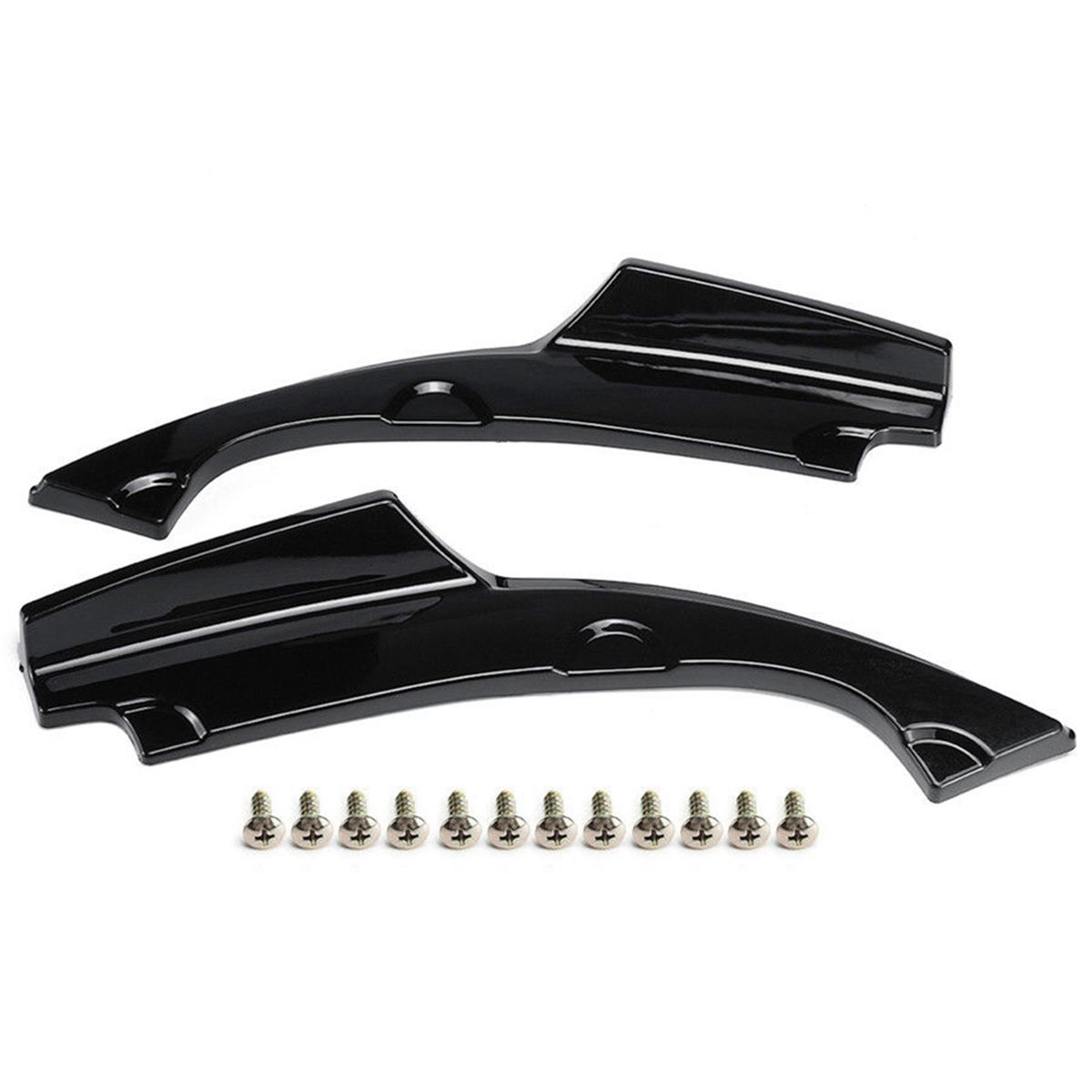 2PCs Light Black Anti Scratch Car Rear Bumper Lip Diffuser