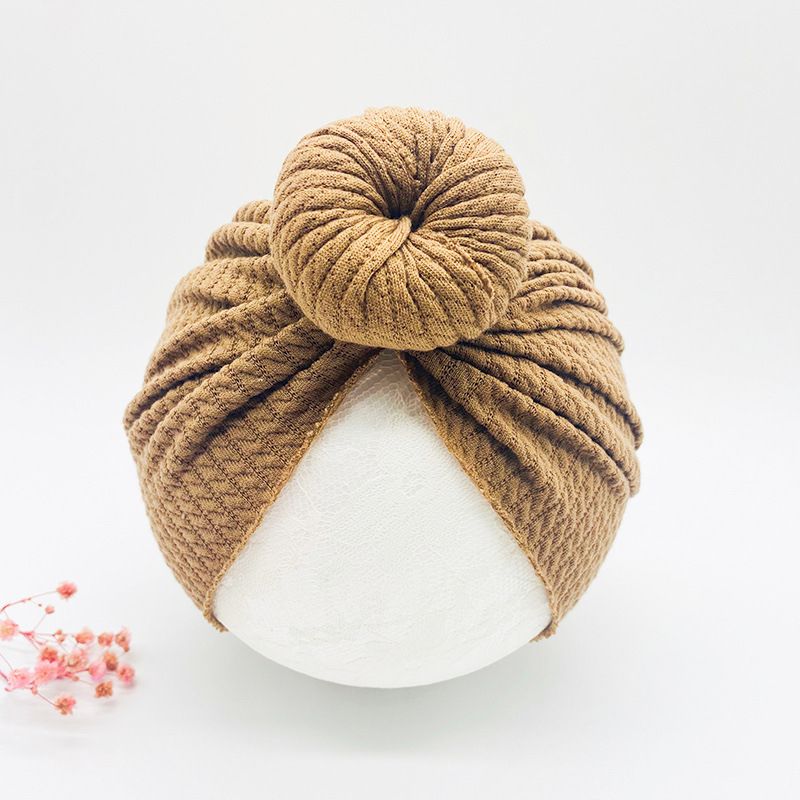(Coffee)Knotted Hats For Baby Girl Beanie Bow Headband Infant Turban Newborn Head Accessories  XXA