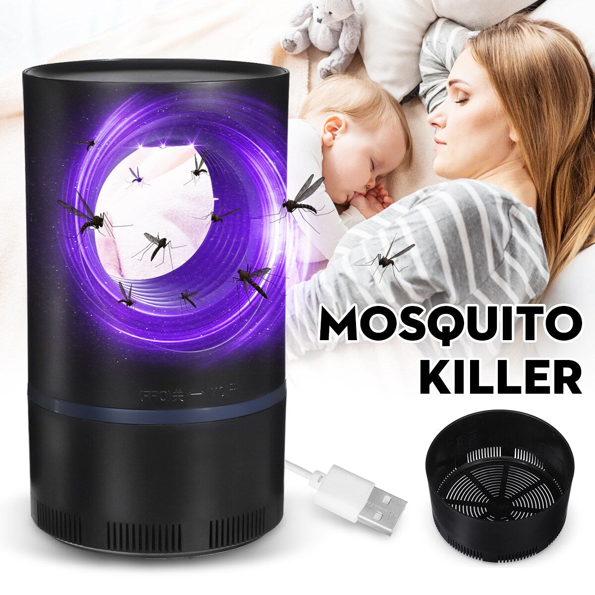USB LED Electric UV Mosquito Killer Light Flybug Insect Trap Catcher Lamp
