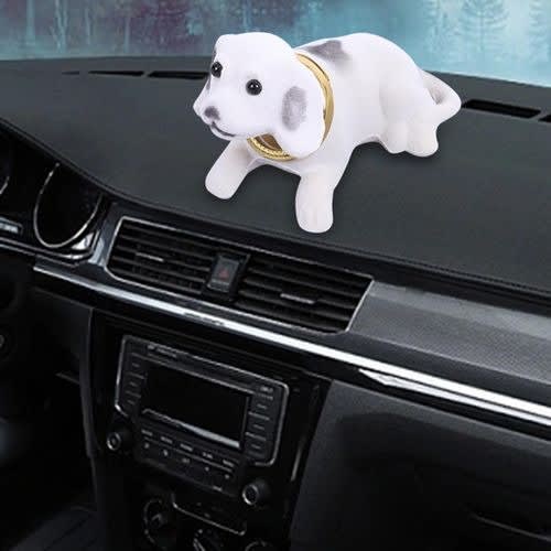 Car Dashboard Ornament - Nodding Dog- White