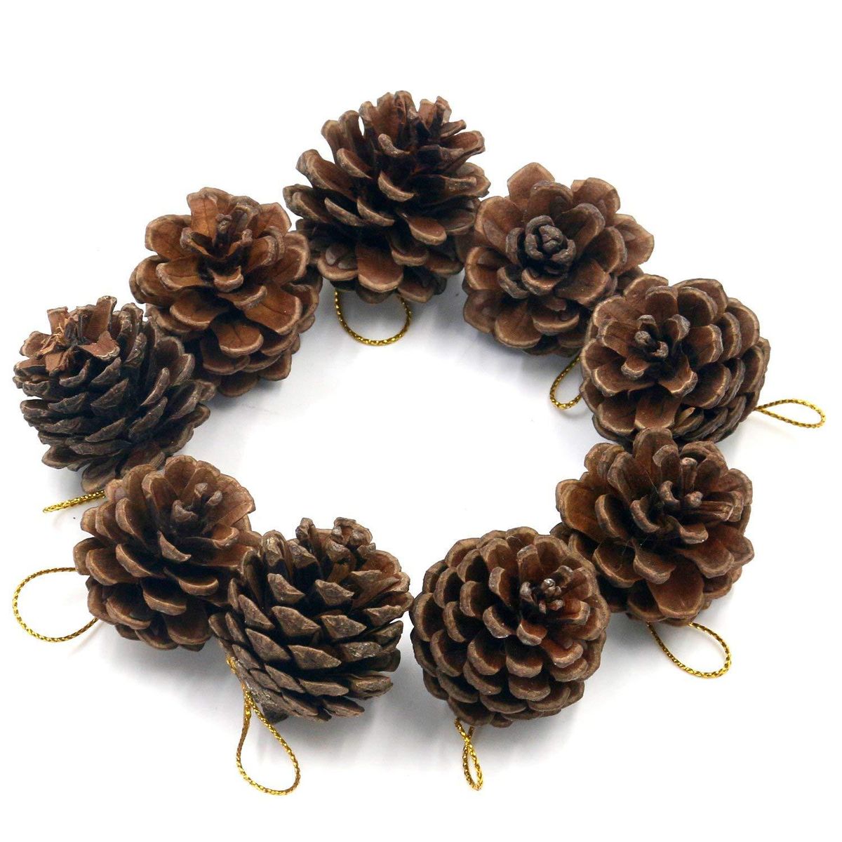 Pack of 9 Decorative Hanging Pinecone Christmas Tree
