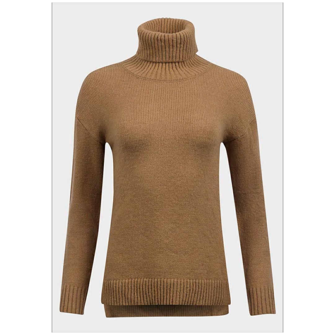 Mfed A Ladies Roll Neck Step Hem Knitted Jumper