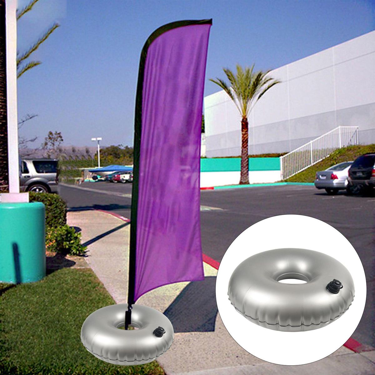 Portable Water Weight Bag, Round Filled With Water For Market Patio