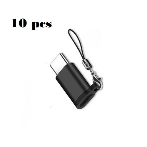 USB Male Adapter To Type C Female Data Converter Adapter- Black - 10Pieces