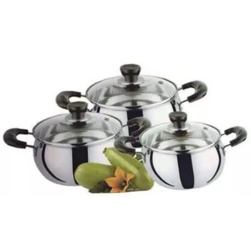 Sauce Pot With Glass Cover (3 Pieces)