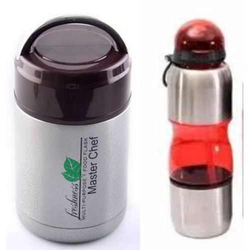 Kids Food Flask And Water Bottle-2 In 1 Bundle