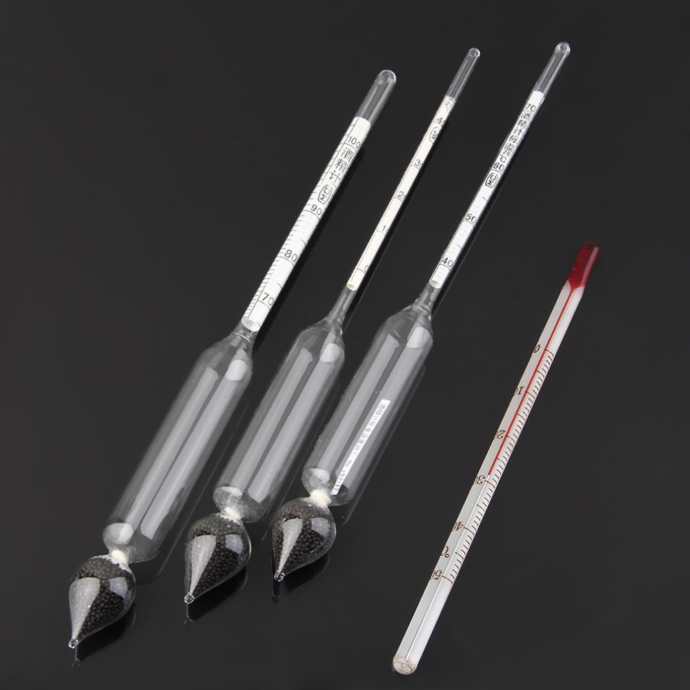 KKMOON Alcohol Testers Meters 3pcs A Set 0-100% Kit Hydrometer Concentration Meter Alcoholometer For Alcohol Analysis