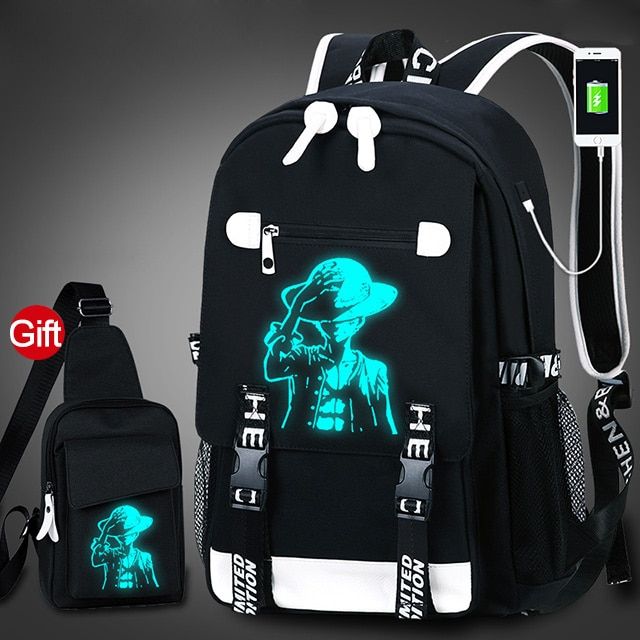 3D Luminous Animation USB Charge School Bag