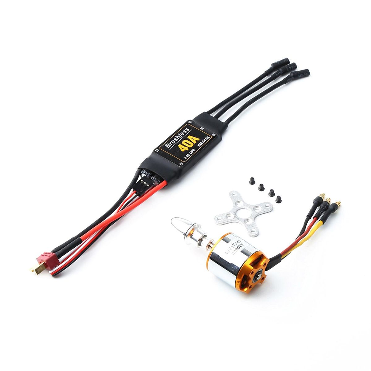 2217 2300KV Brushless Motor 40A ESC With T Plug 3.5mm Banana Connectors for RC Plane Helicopter