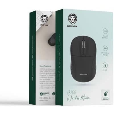 Green Lion G200 Wireless Mouse - Black
