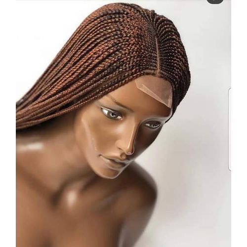 Center Braided Ghana Weaving Wig With Closure