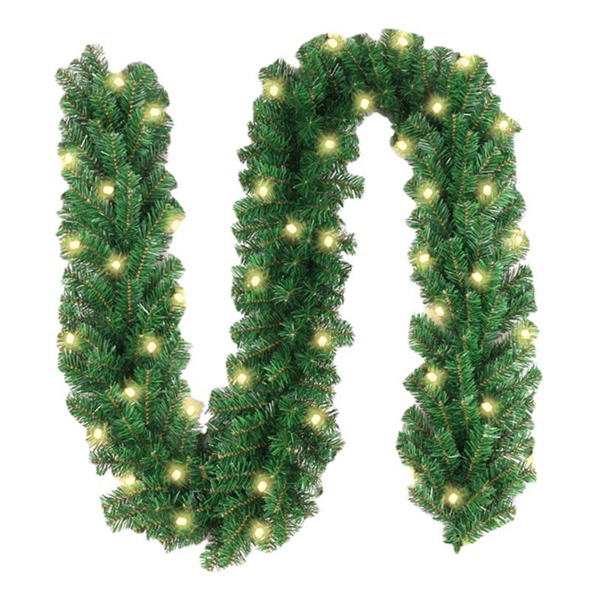 2.7M Christmas Artificial Green Garland Wreath Xmas Home