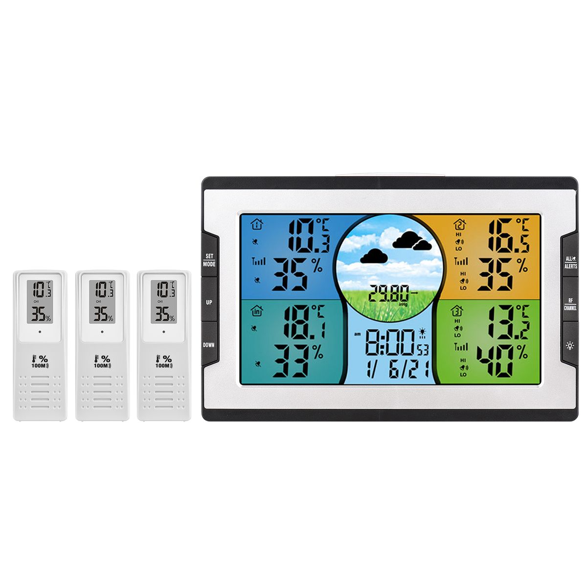 Digital Weather Station With 3 Remote Sensors 328ft/ 100m