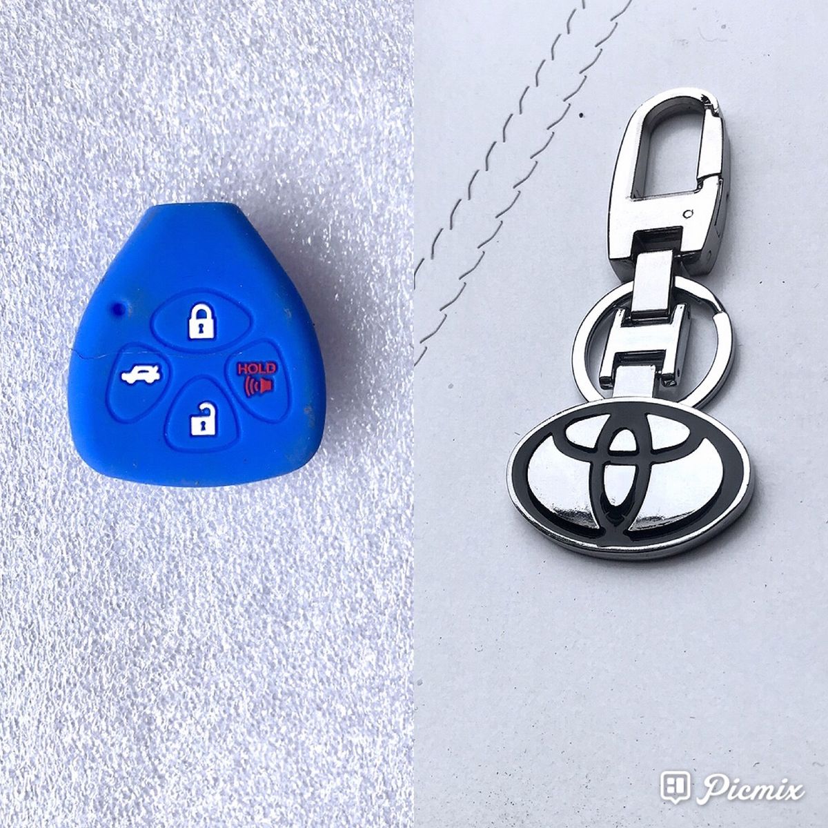 Toyota Key Holder + Blue Remote Silicone Shell Case Cover