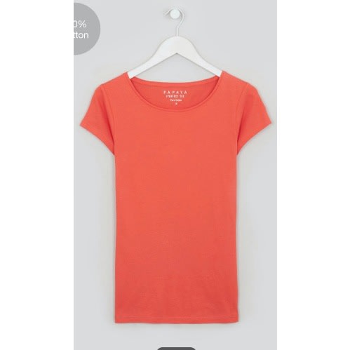 Ladies Plain Short Sleeve Top- Orange