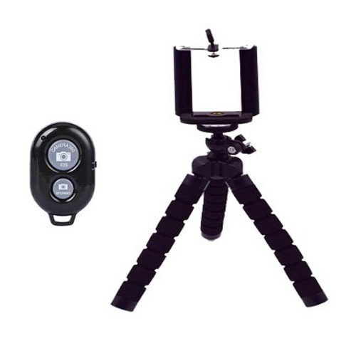 Blitz Versatile Bluetooth Mini Tripod With Holder For Phone - Black