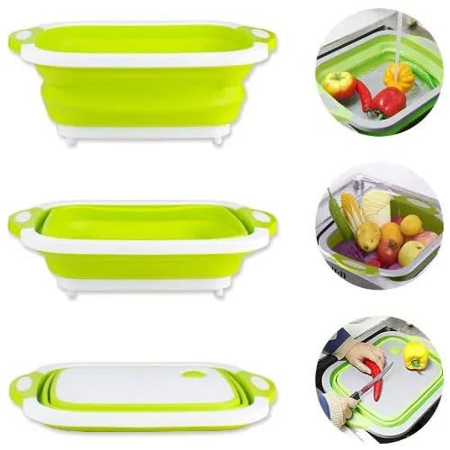 Collapsible Cutting Board With Dish Tub