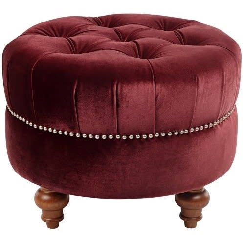 Round Ottoman -Wine