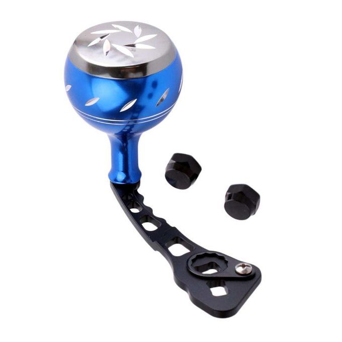 84mm  Handle Reel Single Knob Baitcasting Blue+Black