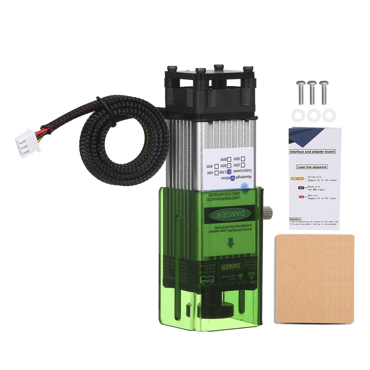 Geevorks 450nm 5.5W Laser Module With Protective Cover