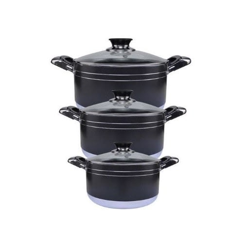 Set Of 3 Sumo Nonstick Pots