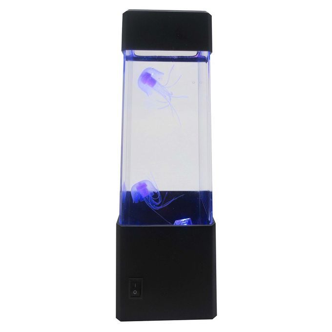 Jellyfish Water Aquarium Tank     Relax Bedside Mood Light For Home De Or-Black
