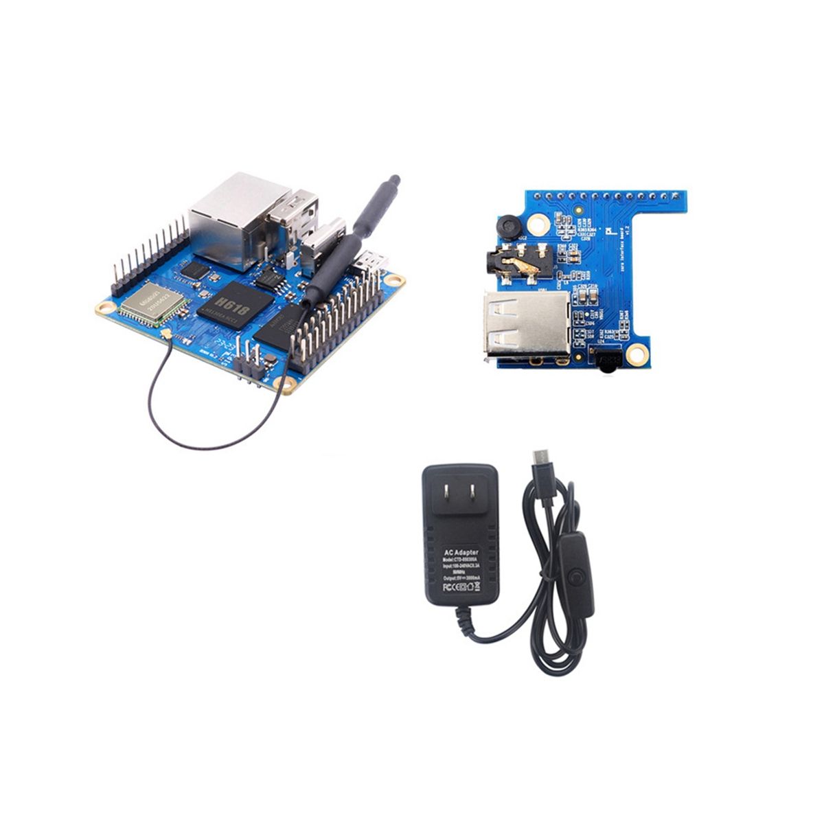 For Zero3 Development Board 4GB Package RAM H618 WiFi5+BT 5.0 Gigabit LAN for Android 12 Debian12 with US Plug