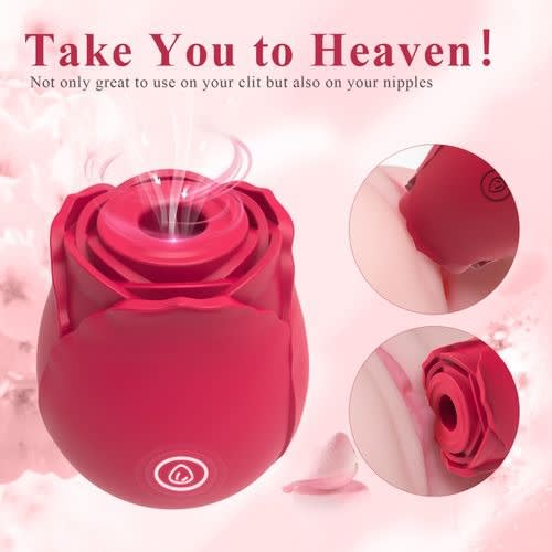 Rose G Spot Vibrator Intimate Sucker Vagina Sex Toys - Red