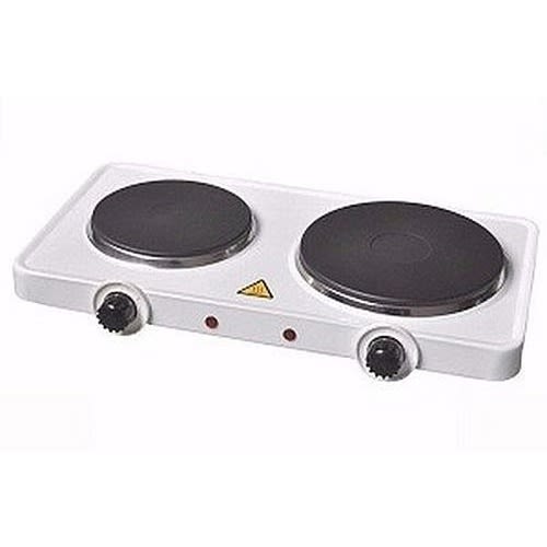 Double Electric Hot Plate Cooker - White - 2000w