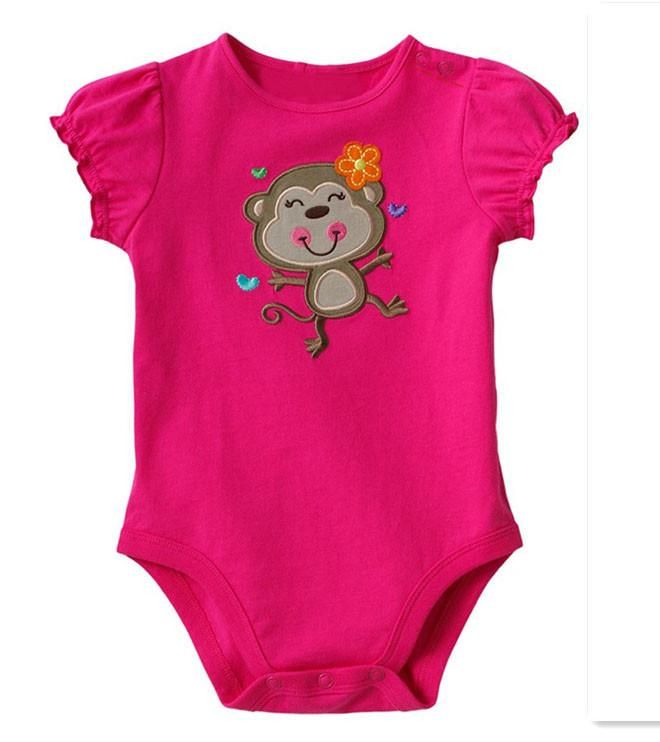 Summer Girls' Short Sleeved Kazakhstan Children's Clothing Infant Cotton Triangle Rompers