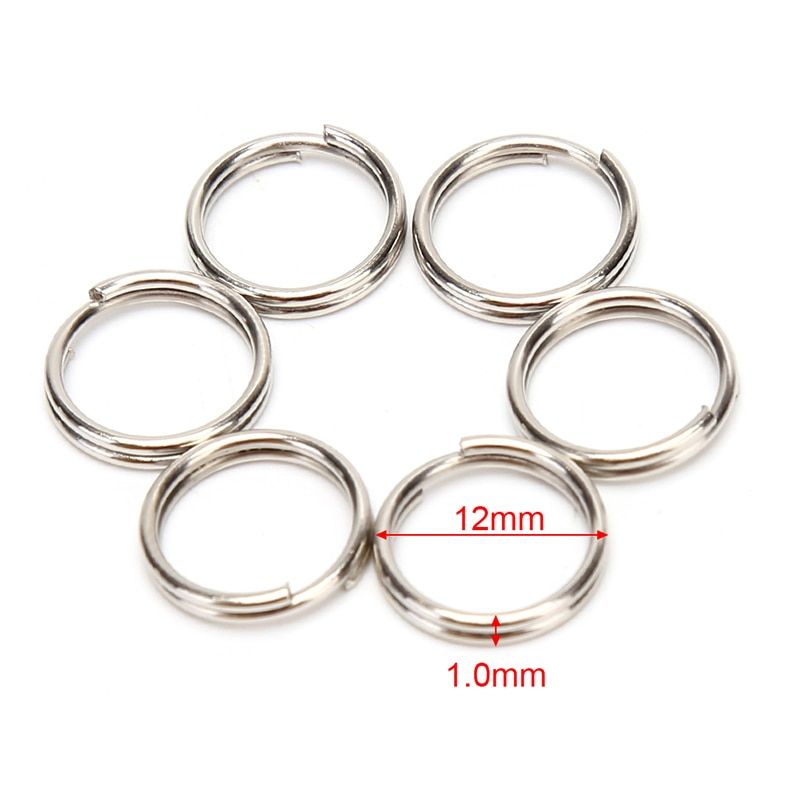 100PCS/Lot Stainless Steel DIY Polished Split Ring Keyrings Key Chain Hoop Loop Key Holder 12mm/15mm/16mm/20mm Bag Accessories