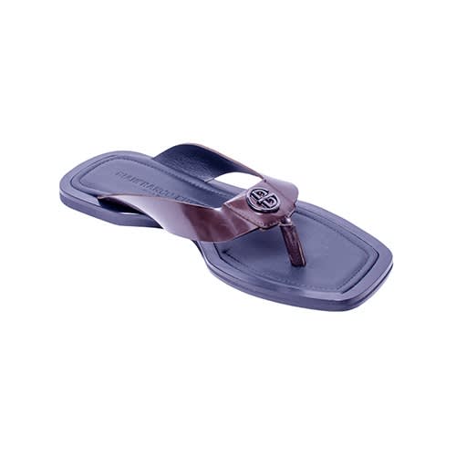 Gianfranco Butteri Patent Slippers - Brown