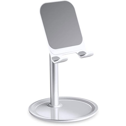 Multi-angle Adjustable Desk Mobile Phone Tablet Holder Stand - Silver