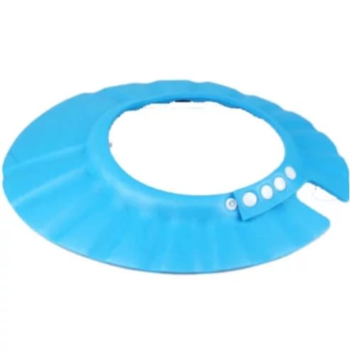 Pvc Adjustable Soft Baby Shower Cap - Blue