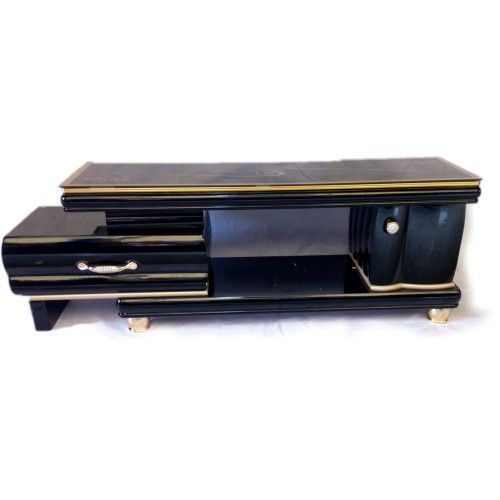 Elegant Modern TV Stand With Drawers - (Shining Black)